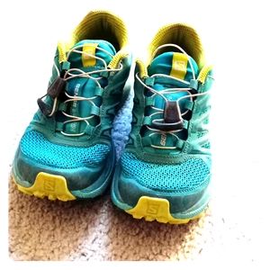 Blue hiking shoes